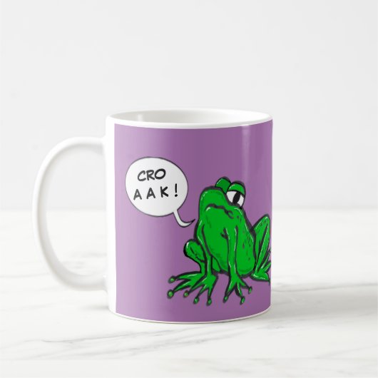 Green Frog Cartoon Speech Balloon DIY Coffee Mok (Links)