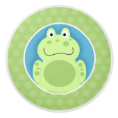 Green Frog Cute Kinder Nursery Keramische Knop (Voorkant)