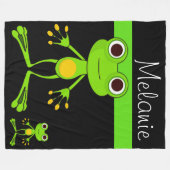 Green Frog Fleece Blanket (Voorkant (Horizontaal))