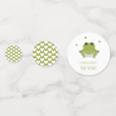 Green Frog Hearts Naam Baby shower Confetti (Achterkanten)