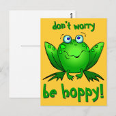 Green Frog Maak je geen zorgen om hoppige Briefkaa Briefkaart (Voorkant / Achterkant)