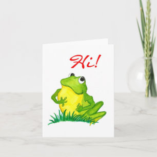 Green Frog Notecard om 'Hi' te zeggen. Kaart
