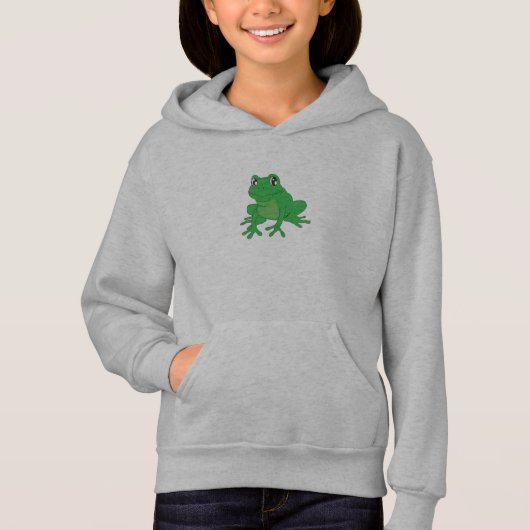Green Frog op Pullover Hoodie (Voorkant)