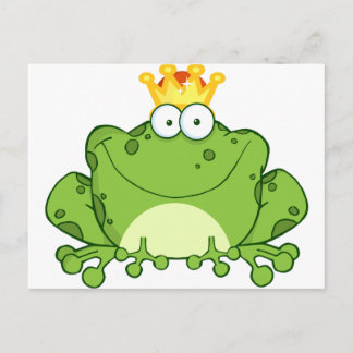 Green Frog Prince Cartoon Character Briefkaart