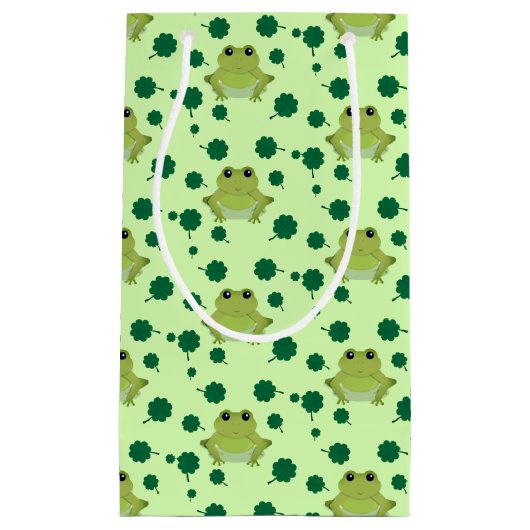 Green Frog Shamrock St Patrick's Day Klein Cadeauzakje (Voorkant)