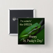 Green Frog St. Patrick's Day Button (Voorkant /achterkant)