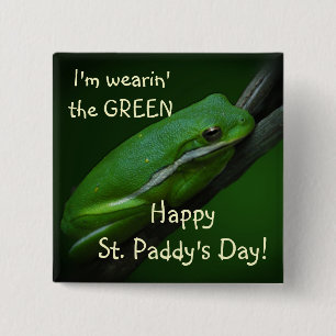 Green Frog St. Patrick's Day Button