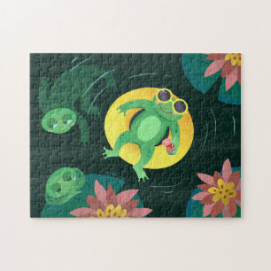 Green Frogs Summer Swim Pond Legpuzzel