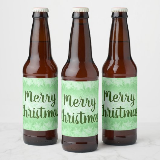 Green frost Merry Kerstmis Bier Etiket (Flessen)