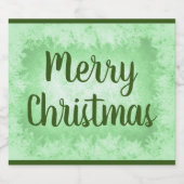 Green frost Merry Kerstmis Sparkling Wijnetiket (Enkel label)