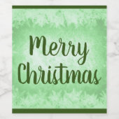 Green frost Merry Kerstmis Wijn Etiket (Enkel label)