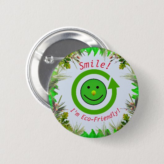 Green Fun - Trendy Eco-Friendly Ronde Button 5,7 Cm (Voorkant /achterkant)