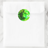 Green Funky Disco Ball Ronde Sticker (Tas)