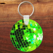 Green Funky Disco Ball Sleutelhanger (Voorkant)