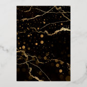 Green Galaxy Agate Marble Gold Wedding Folie Uitnodiging (Achterkant)