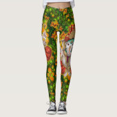 Green Ganesh God Hippie Boho Psychedelic Festival Leggings (Voorkant)