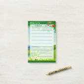 Green Garden Floral To Do List Post-it® Notes (Op bureau)
