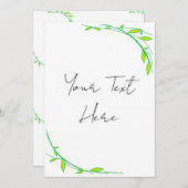 Green Garden Invitation Kaart (Voorkant / Achterkant)