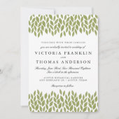 Green Garden Leaves Wedding Uitnodiging (Voorkant)