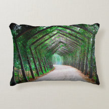 Green Garden Pathway Lumbar Pillow Design