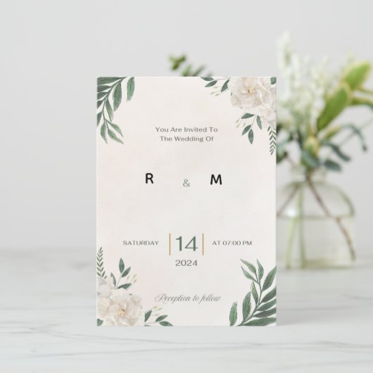 Green Garden wedding invitation (Debout devant)