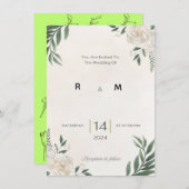 Green Garden wedding invitation Kaart (Voorkant / Achterkant)