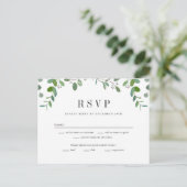 Green Garland Greenery Wedding Carte de réponse RS (Debout devant)