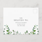 Green Garland Greenery Wedding RSVP Reply Card Briefkaart (Achterkant)