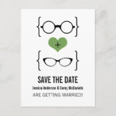 Green Geeky Glass Enregistrer la carte postale Dat (Devant)