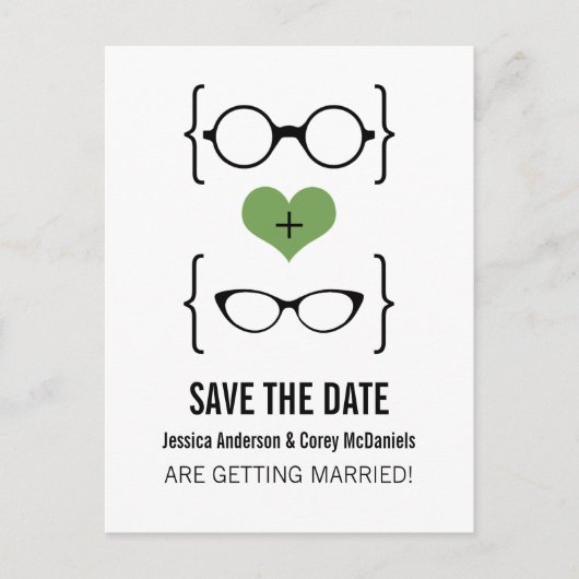 Green Geeky Glass Enregistrer la carte postale Dat (Devant)