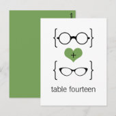 Green Geeky Glass Numéro de table Carte postale (Devant / Derrière)