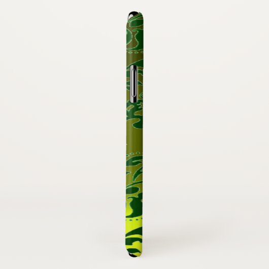 GREEN GEEL DAMASKMONOGRAM Case-Mate iPhone CASE (Achterkant / rechts)