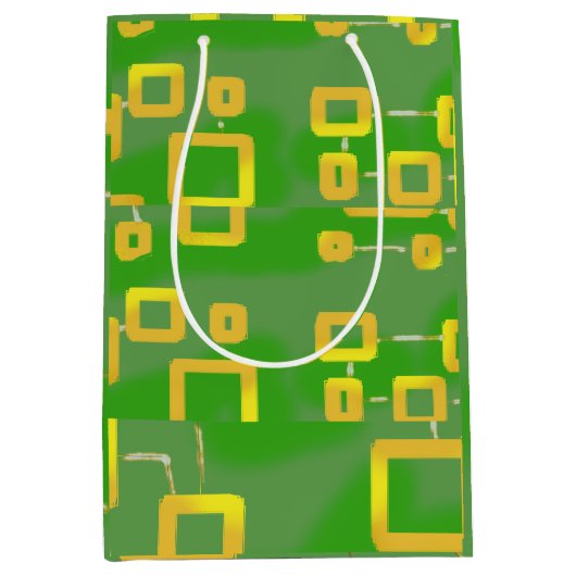 Green Geometric Gift Bag Medium Cadeauzakje (Voorkant)