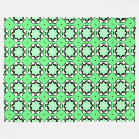 Green geometric mandala pattern  fleece deken (Voorkant (Horizontaal))