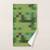 green geometric pattern bad handdoek (Handdoek)