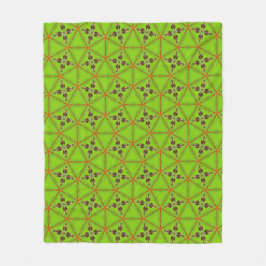Green Geometric Pattern Fleece Blanket Deken