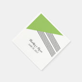 Green Geometric Stripe Paper Napkins Servetten (Hoek)
