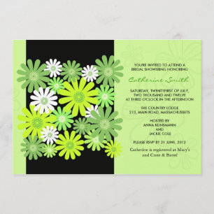 Green Gerber Daisy Invitation à la douche nuptiale
