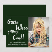 Green Getting Coal Family Foto Kerstmis Kaart (Voorkant / Achterkant)