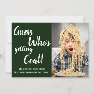Green Getting Coal Family Foto Kerstmis Kaart