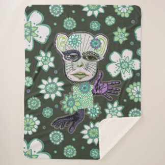 Green Giant Drollery Floral beroemd gemaakt door N Sherpa Deken