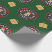 Green Gingerbread Cookie Chalkboard Script Naam Cadeaupapier (Hoek)