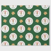 Green Gingerbread Cookie Custom Name Script Fun Cadeaupapier (Vlak)