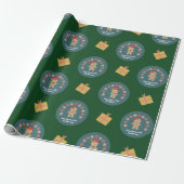 Green Gingerbread Cookie Script Aangepaste naam Sc Cadeaupapier (Uitgerold)