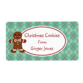 Green Gingerbrood kerstkoekjes Labels (Voorkant)