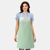 Green Gingham All-Over Print Apron Schort (Gedragen)