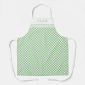 Green Gingham All-Over Print Apron Schort (Voorkant)