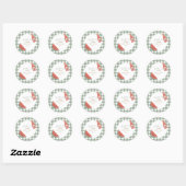 Green Gingham Baby-Q Circular Sticker (Vel)