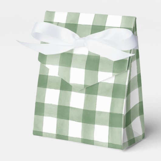 Green Gingham Baby shower Bedankdoosjes (Voorkant Zijde)