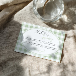 Green Gingham Baby Shower Enclosure Card Informatiekaartje